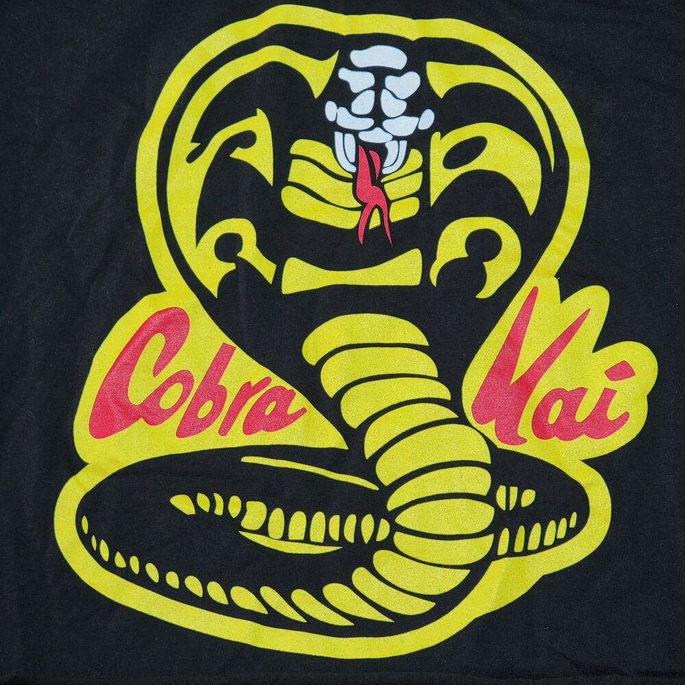 Bioworld Cobra Kai SS Black Crop Tee Logo - Size Large